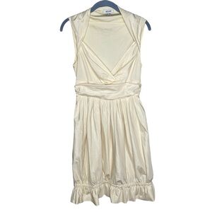 Moschino dress ivory cream white bubble ruffle hem size 6 vintage